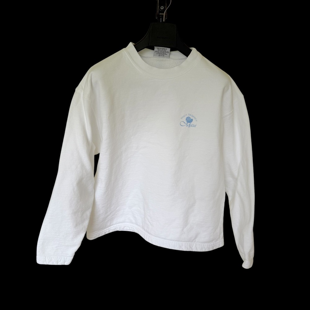 90's Hyatt Regency Maui White Surfer Sweatshirt M/L USA Made